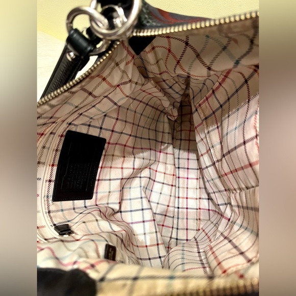 Coach Patent Leather Striped Shoulder Bag - Picture 6 of 7